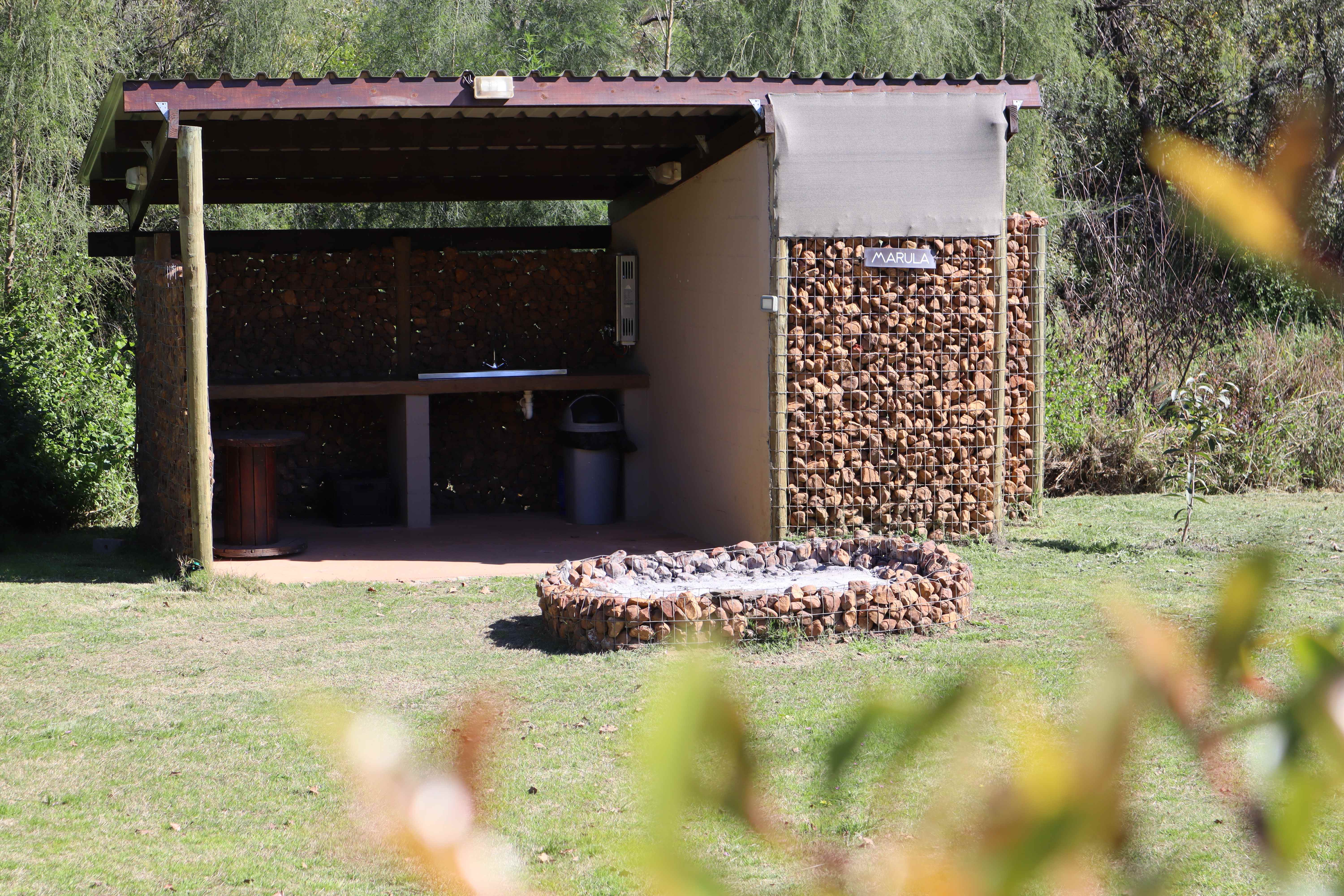 Marula campsite ablution facility with private lapa and bathroom